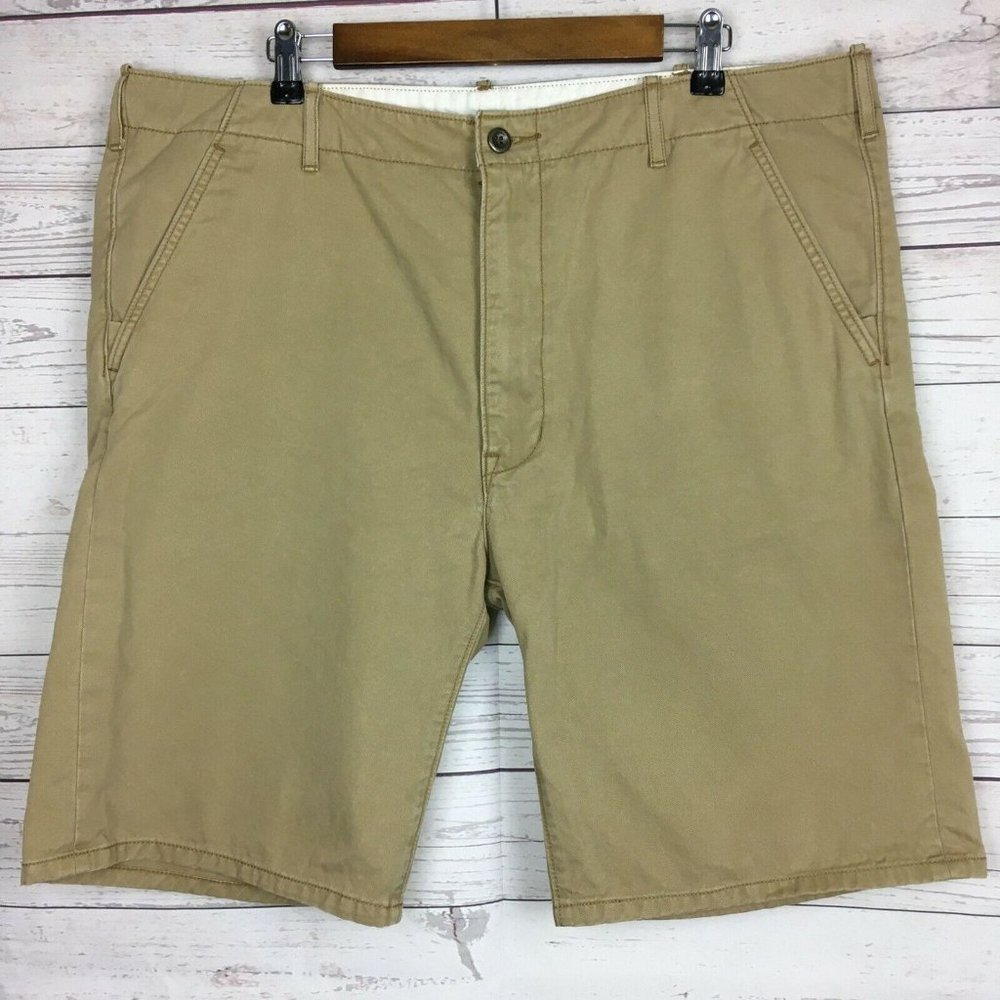 Levis Mens Light‎ Brown Casual Shorts sz 40 Flat Front Cotton Travel Pockets - Picture 7 of 10